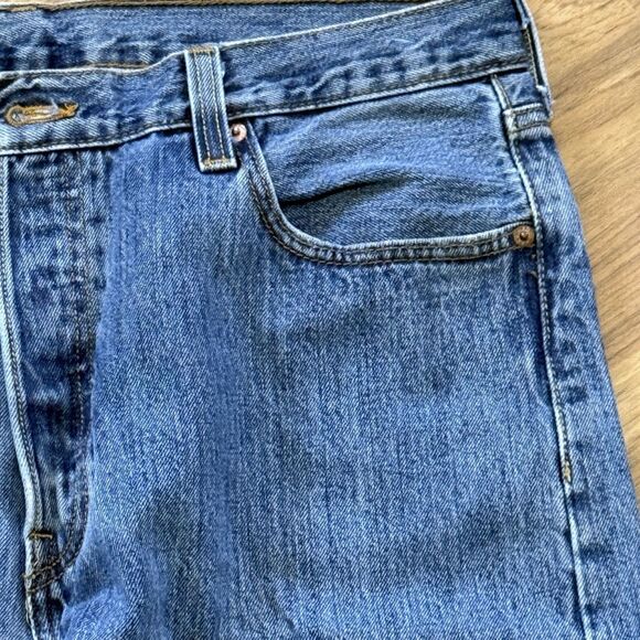 Men's Vintage Levi's 501xx Button-Fly Straight Leg Blue Jeans 36x34 - Picture 14 of 16